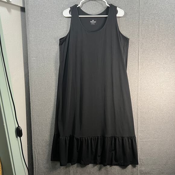 Breezies Lounge Blissful Breeze Ruffle Hem Dress Black Size Large - Picture 1 of 10